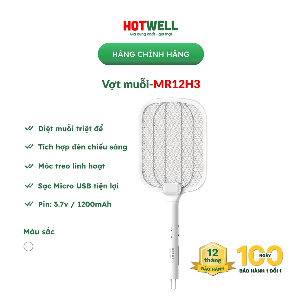 [Mã BMBAU50 giảm 50K đơn 150K] Vợt muỗi Hotwell MR12H3