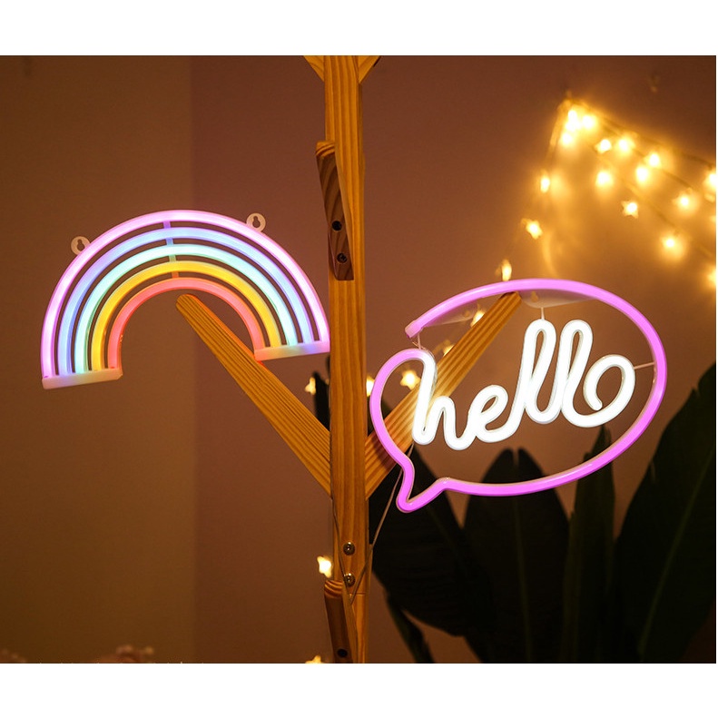 Đèn led NEON treo tường ,decor phòng ngủ dùng pin và USB, đèn trang trí phòng ngủ đẹp