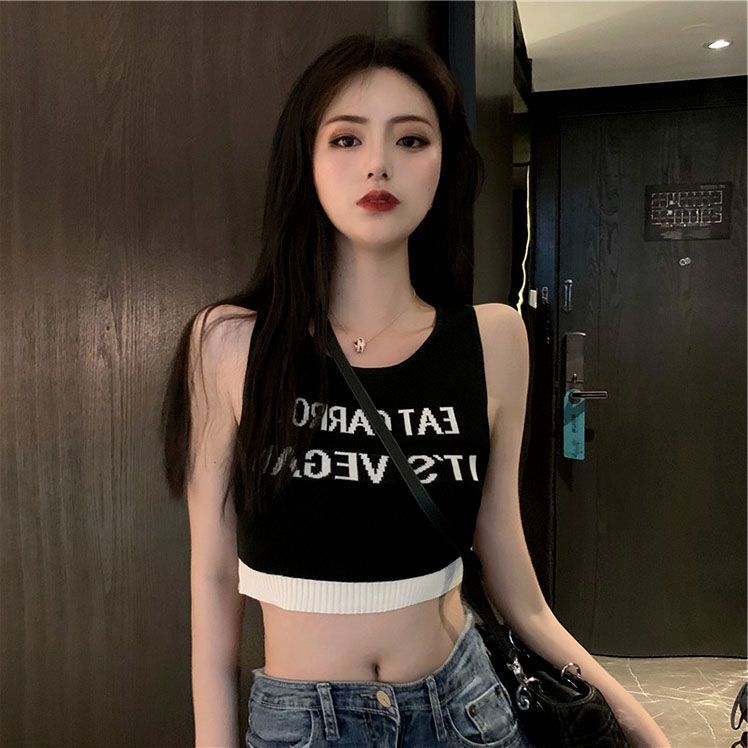 Áo Lửng Hai Dây Dáng Ôm Phong Cách Hong Kong Thời Trang Mùa Hè Quyến Rũ Dành Cho Nữ
