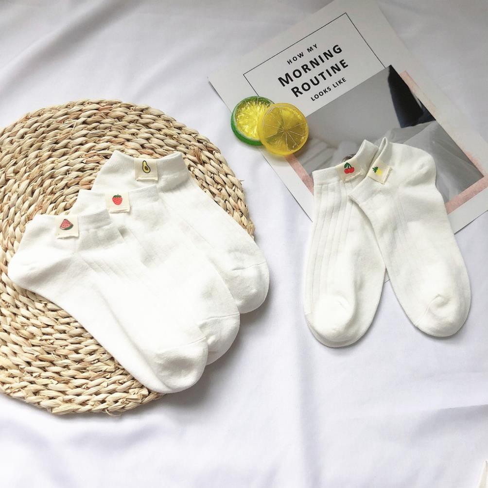 Tất Cổ thấp Nữ In hình Họa tiết Hoạt hình Dễ thương Cotton Ulzzang Hàn Quốc Vớ Cổ ngắn nữ Nhật Bản