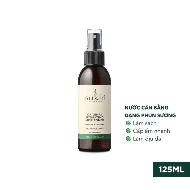 Nước cân bằng dạng phun sương Sukin 125ml