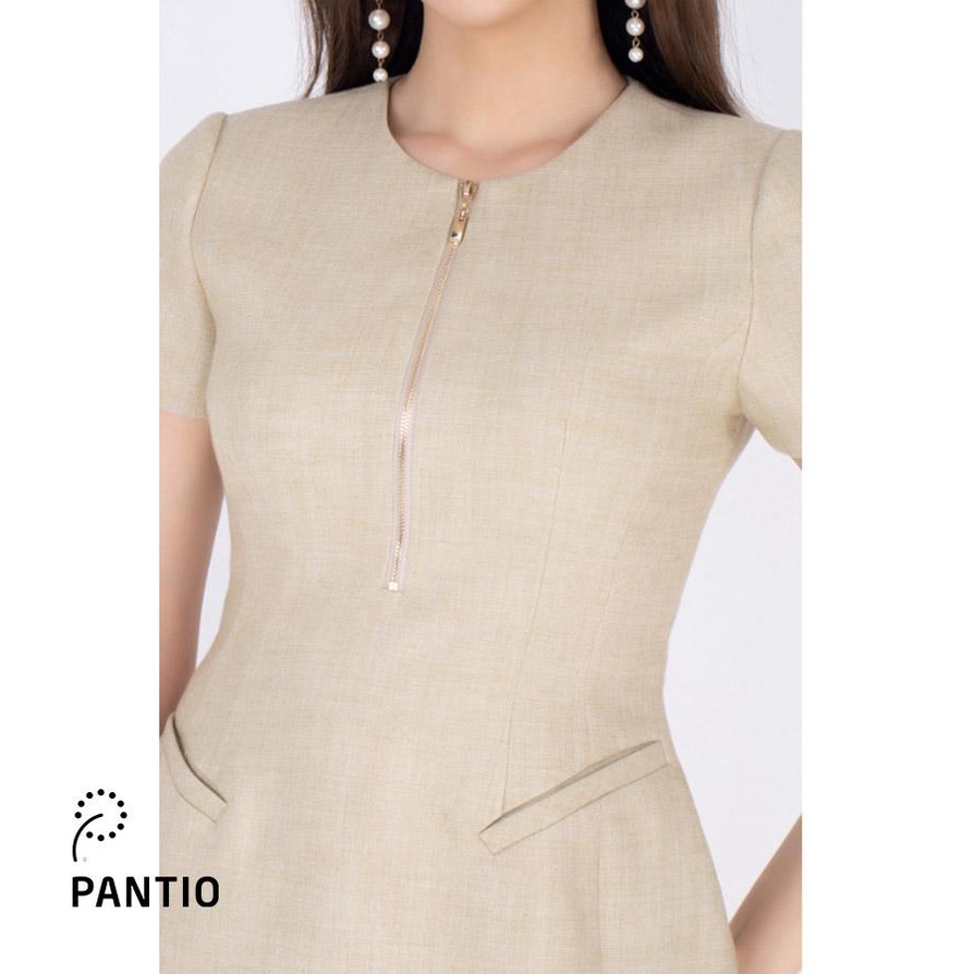 BKM12586 - Áo công sở vải thô dáng peplum khóa trang trí - PANTIO