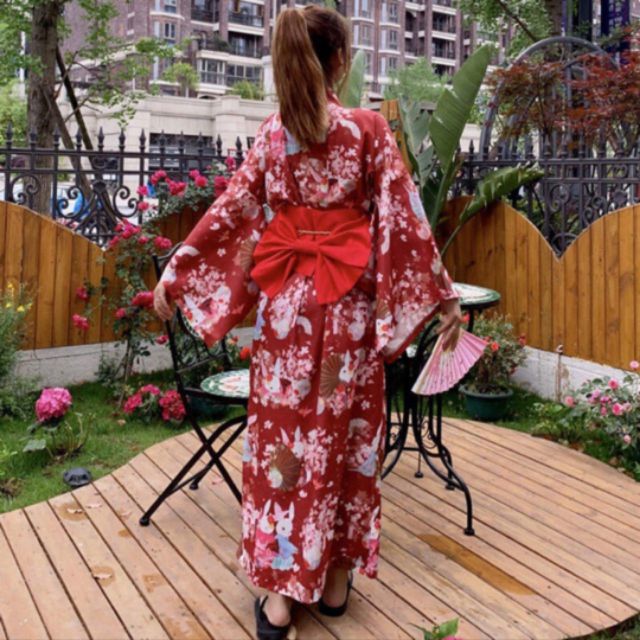 (CÓ SẴN) Bộ Trang Phục Kimono Truyền Thống Nhật Bản Yukata Nữ Nhật Bản