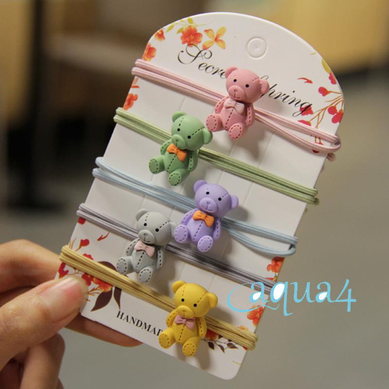 Dây Cột Tóc Co Giãn Hình Gấu Hoạt Hình Cho Nữ