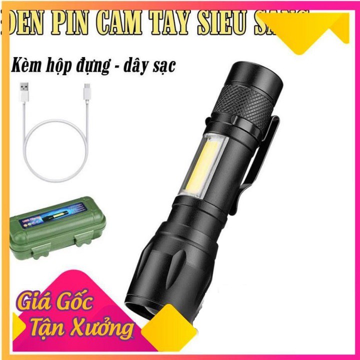 Đèn pin mini cầm tay siêu sáng với 3 chế độ sáng, sử dụng bóng đèn led tiết kiệm điện và tuổi thọ cao