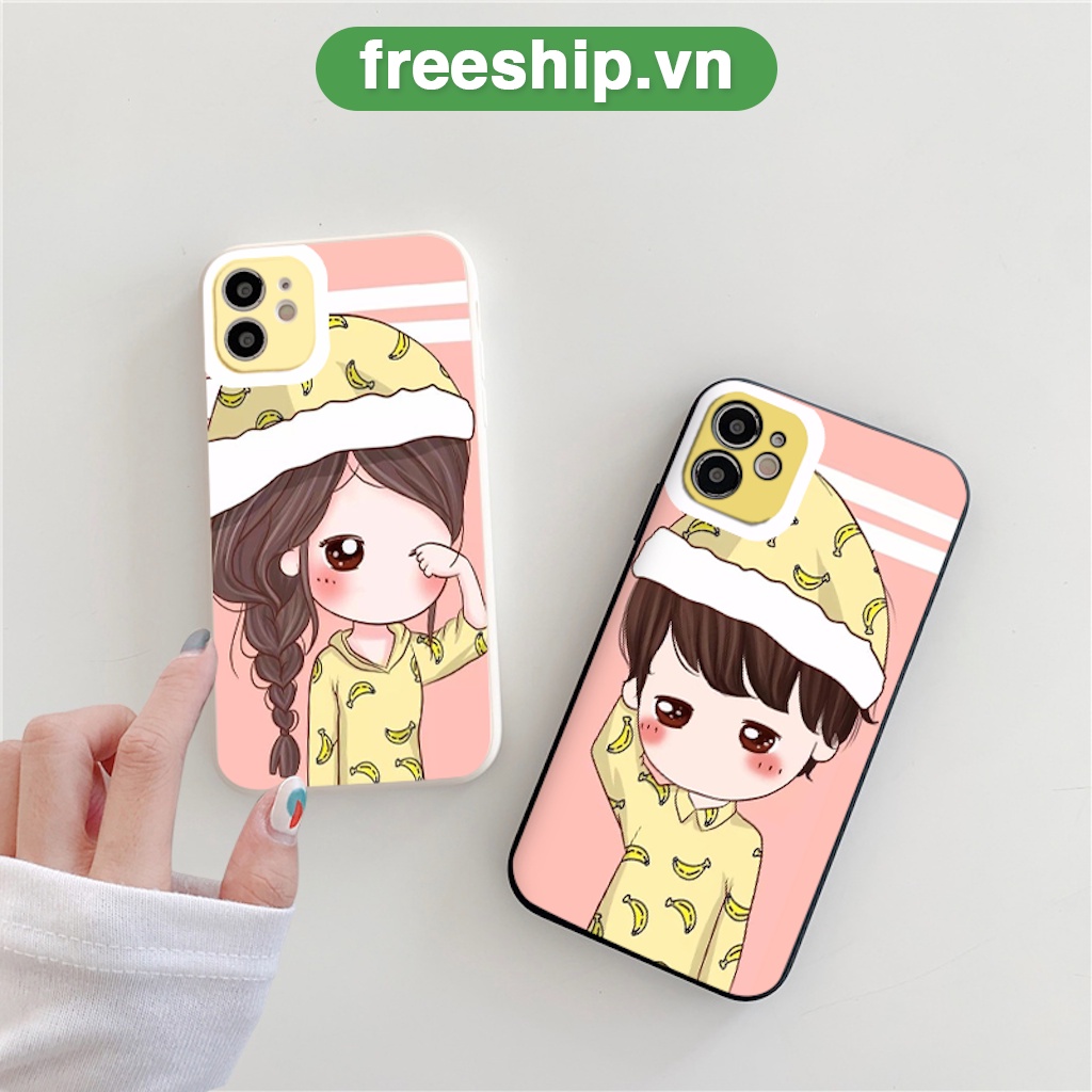 Ốp lưng iphone couple giận dỗi đáng yêu viền vuông ốp iphone6/6s/7/8/se2020/x/xr/xs/xsmax/11/12/13/pro/promax BVC