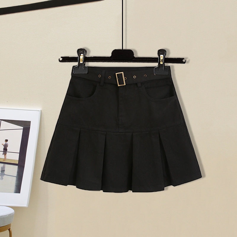 Set Áo Thun Ngắn Tay Plus Size + Chân Váy Xếp Ly Phong Cách Hàn Quốc Thời Trang Mùa Hè 2022