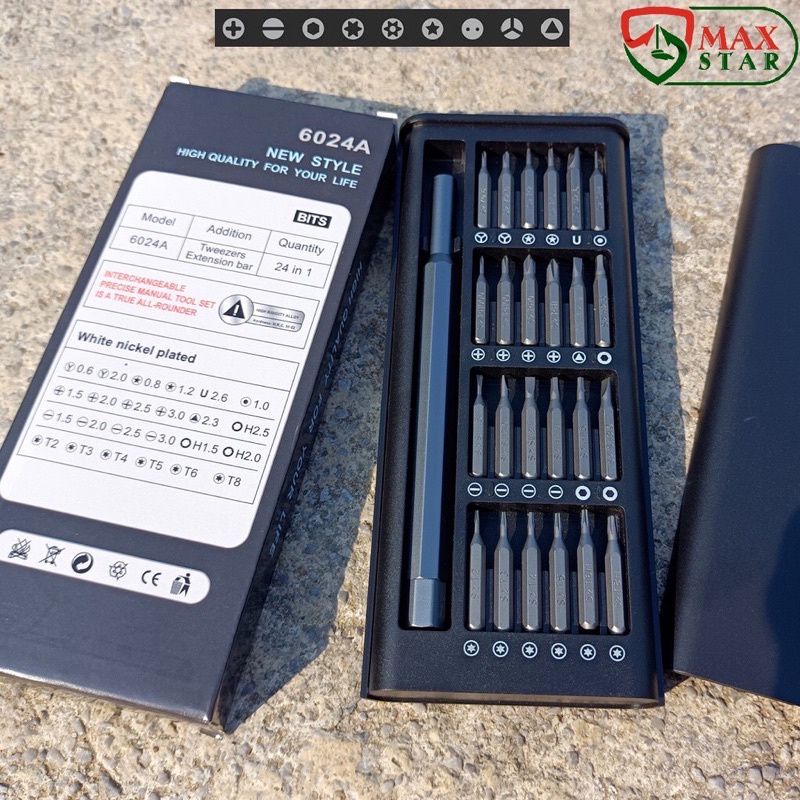Bộ tô vít đa năng mini 24 đầu, Tua vít Đa năng cao cấp siêu bền Tô vít sửa điện thoại