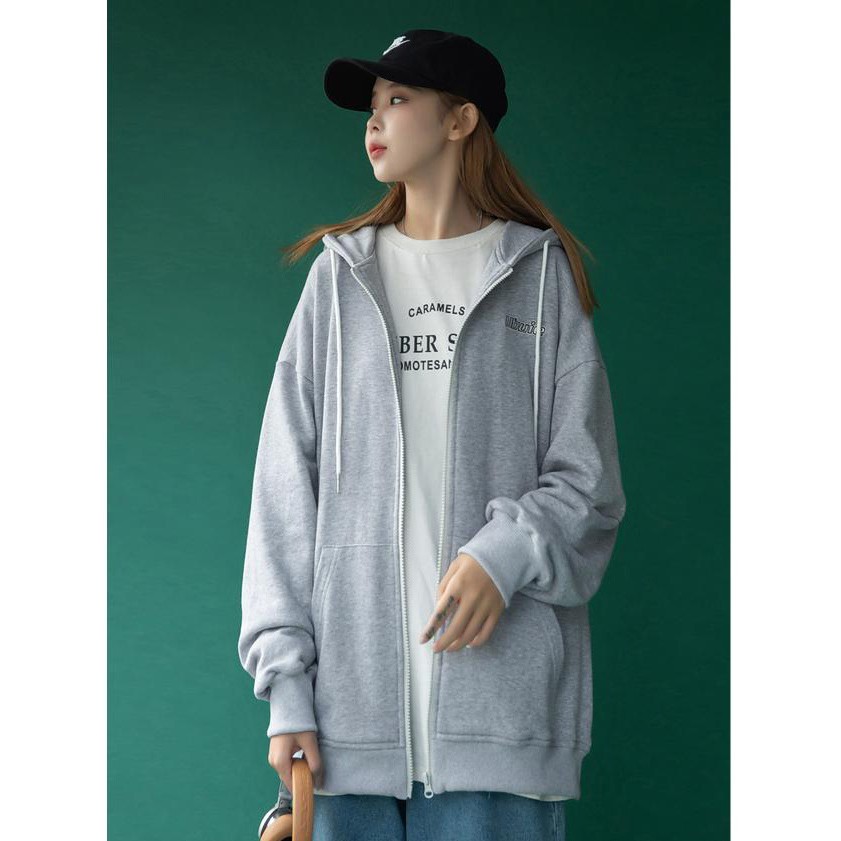 XẢ HÀNG Áo khoác hoodie nữ form rộng có dây kéo 4YOUNG FASHION ubui | BigBuy360 - bigbuy360.vn