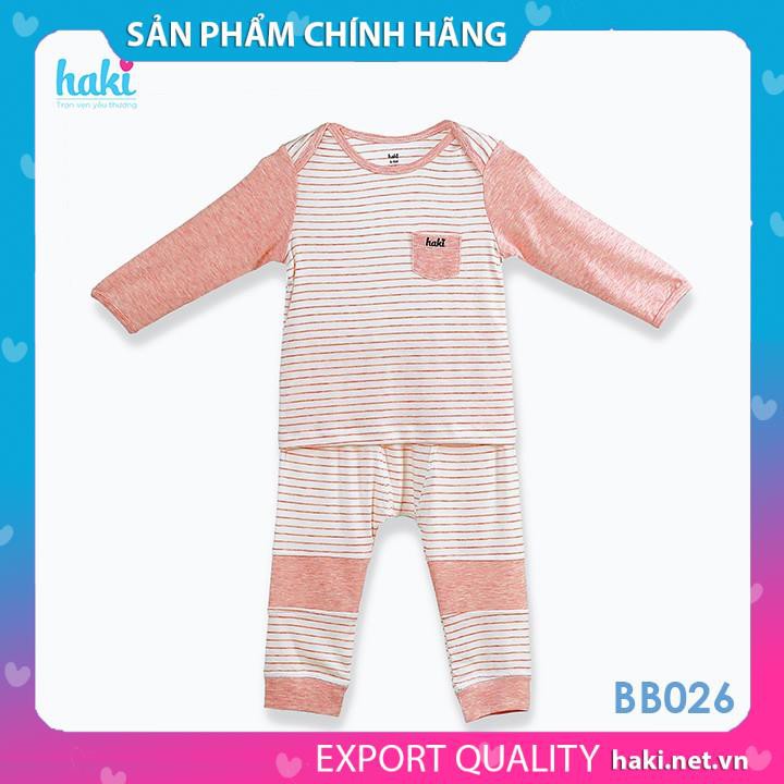 [Mã INCU20 giảm 20K đơn 150K] Bộ quần áo dài tay cho bé Haki vải sợi tre cao cấp BB026 -