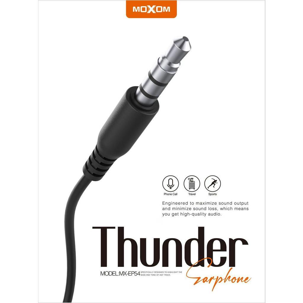 Tai Nghe Nhét Tai Có Dây MOXOM EP54 Âm Thanh Nổi, Chống Ồn, Tích Hợp Micro, Jack 3.5mm dài 1,2m