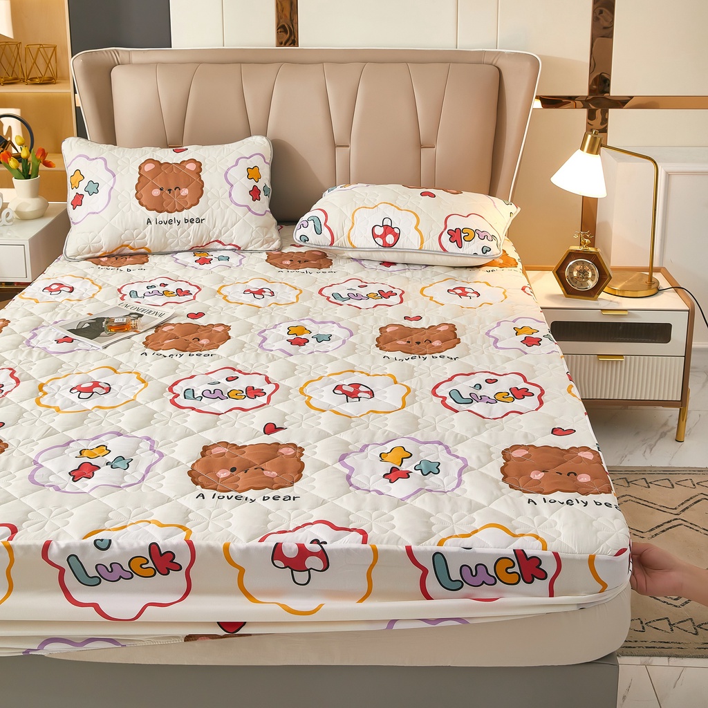 Bộ ga trải giường/ áo gối Abraca Dabra 100% không thấm nước thoáng khí 1m2/1m8