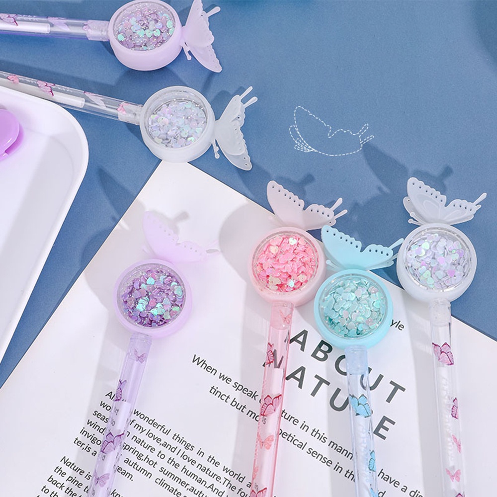 1 Bút Bi Chống Muỗi Đính Sequin Nhiều Màu Hình Trái Tim Dễ Thương Cho Học Sinh/Văn Phòng