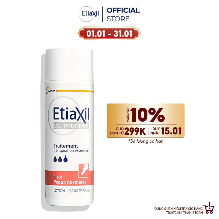 Lotion Etiaxil khử mùi và ngăn mồ hôi chân dành cho da thường 100ml