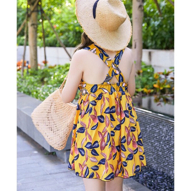 (Có sẵn) đồ bơi/ bikini váy vàng kèm áo khoác dành cho người béo, đồ bơi bà bầu | BigBuy360 - bigbuy360.vn