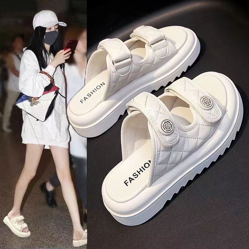 Quai Ngang Đế Dày Phong Cách Hàn Quốc Thời Cho dép nữ thời trang quai hậu sandal