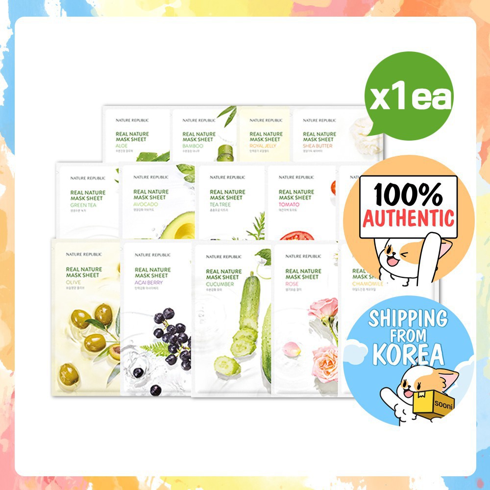 Mặt nạ giấy Nature Republic Real Nature Mask Sheet x 1 Hàng mới về