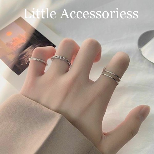 Set 3 Nhẫn Đeo Tay Nam Nữ Unisex Thiết Kế Đôc Đáo, Bộ Nhẫn Thời Trang hiện đại RG018