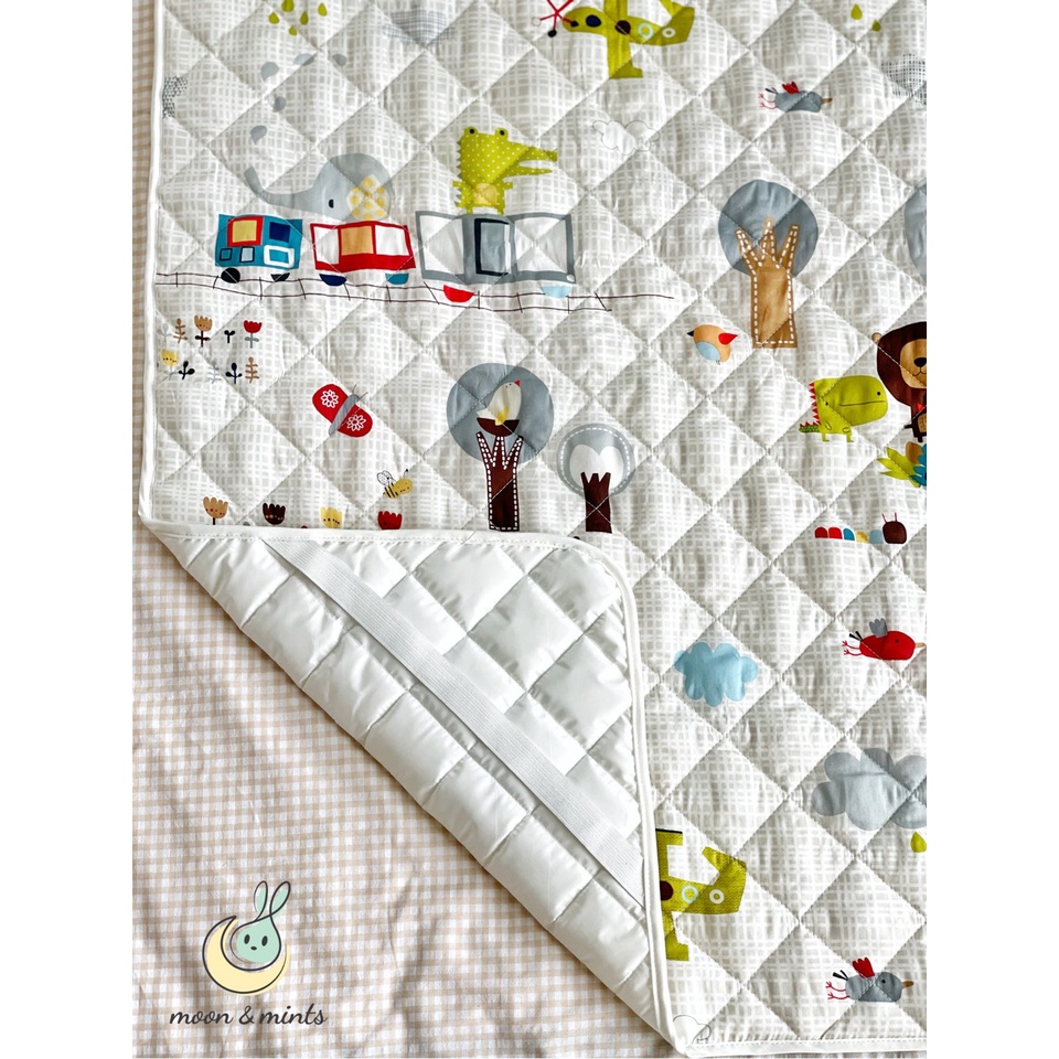 Tấm lót chống thấm cao cấp Cotton Satin Hàn Quốc 4 lớp cho bé