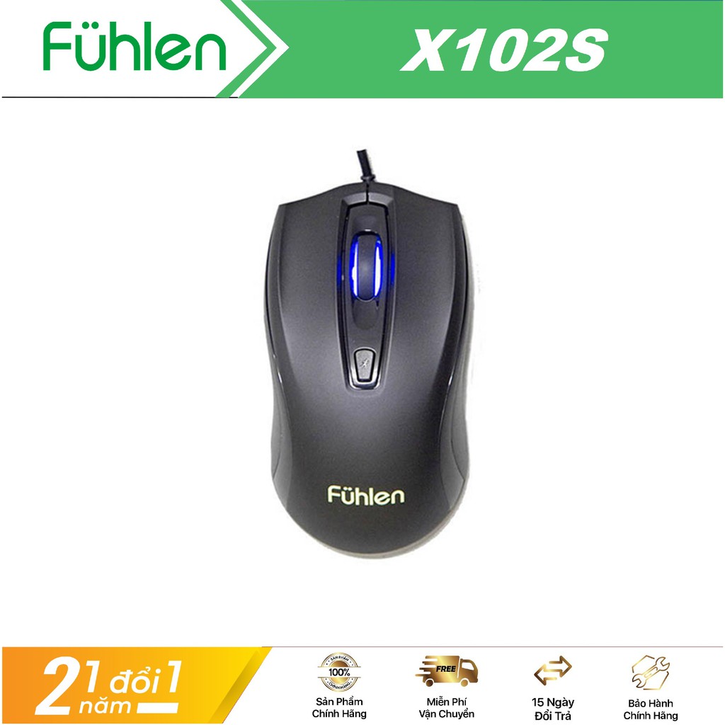 Mã ELFLASH3 hoàn 10K xu đơn 20K] Chuột Gaming Fuhlen X102S - Chuột có dây X102S chính hãng Fuhlen BH 24T