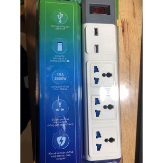 Ổ cắm điện đa năng có cổng USB Rạng Đông dây 3m/5m