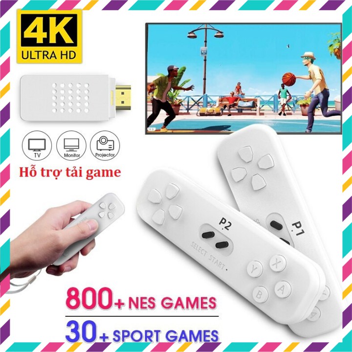 Máy Chơi Game Stick 4K Không Dây Thể Thao⚡️ 830 Game 4K, Trò chơi sport + trò chơi cổ điển + chém hoa quả + chạy bộ