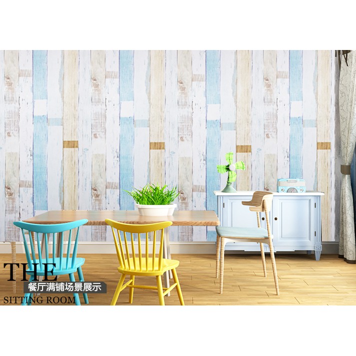 Decal giấy dán tường giả ván âu mỹ (khổ rộng 45cm)