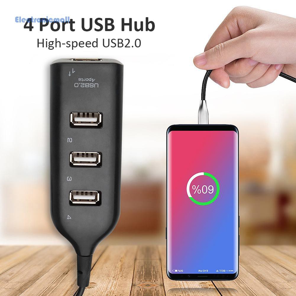 Đầu USB Hub tốc độ cao 5Mbps có 4 cổng USB 2.0 tiện dụng cho máy tính