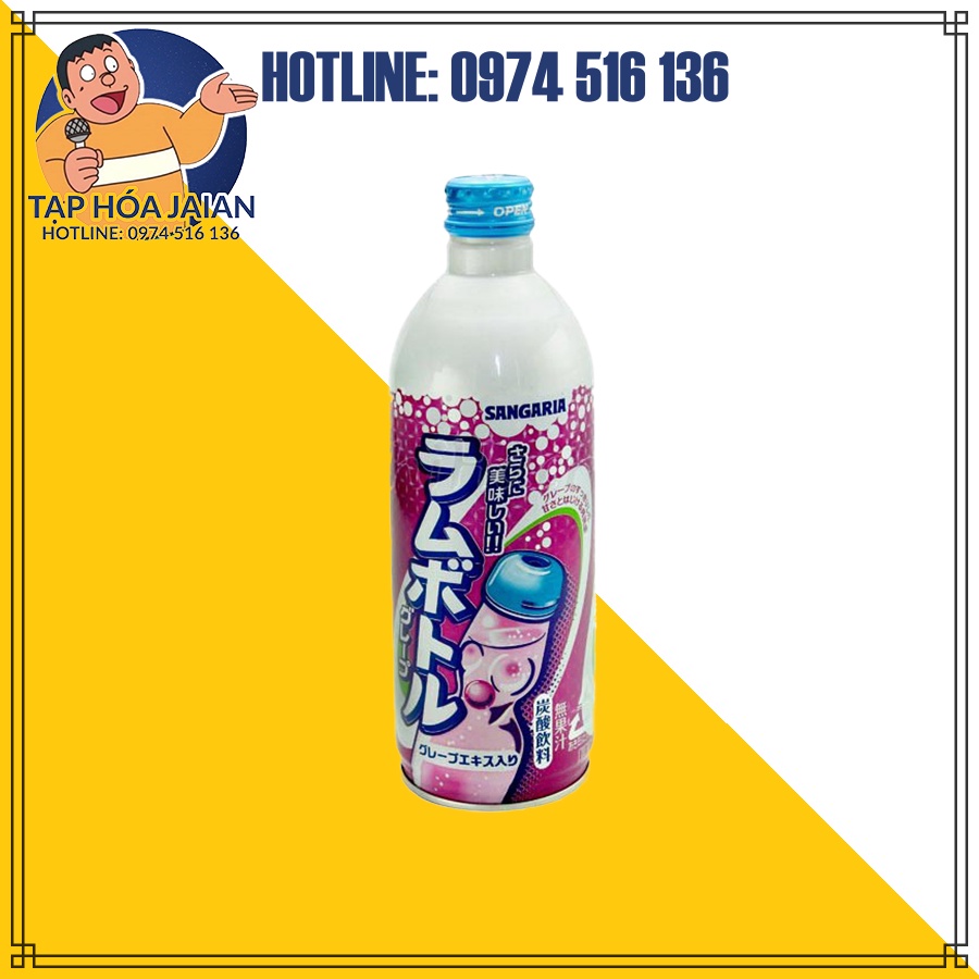 Nước Giải Khát Soda Sangaria Nhiều Vị Chai Nhôm 500ml [DU] Nhật Bản