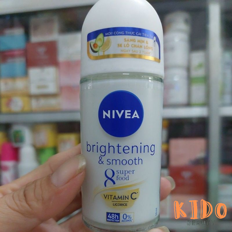 Lăn Khử Mùi Nữ NIVEA Ngọc Trai/ Extra Whitening/ Nha Đam/ Black White 48h | Lăn ngăn mùi lăn nách nữ Nivea 50ml