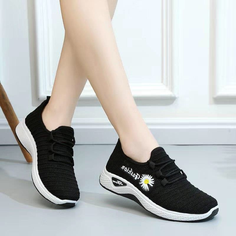 Giày thể thao, giày sneaker hình hoa cúc thời trang thông hơi, đế cao su siêu êm