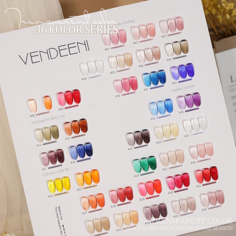 sơn gel thạch vendeeni lẻ màu siêu hot lên màu chuẩn