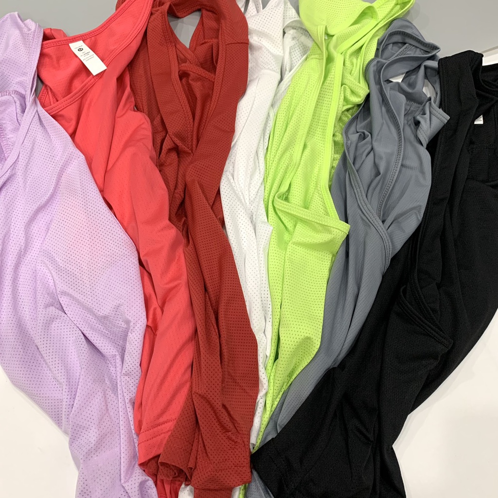 ÁO TANKTOP TẬP GYM YOGA NỮ VẢI LƯỚI KIM XẺ TÀ