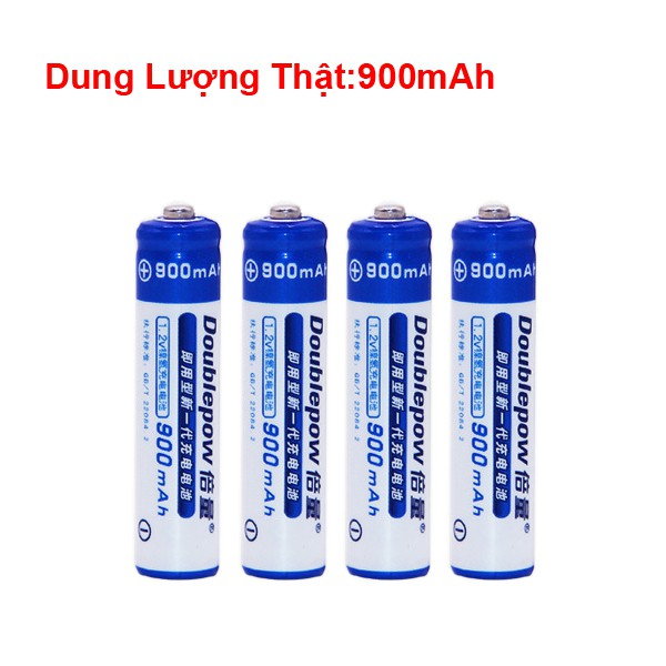 Bộ 4 pin sạc AAA Doublepow 900mAh Cam Kết Dung Lượng Thật