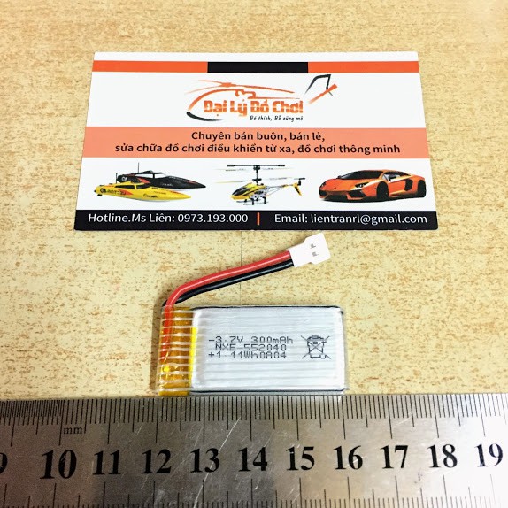 Pin Lipo 3.7V dung lượng 300mAh dành cho máy bay 4 kênh wltoys V911S