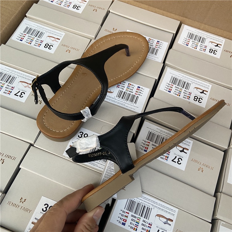 Giày kẹp ngón da đế bệt Jenny Fairy cho nữ