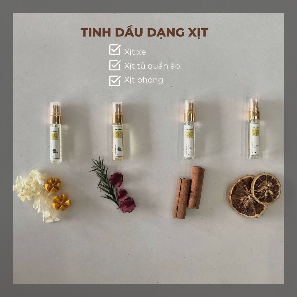 Tinh dầu hương xả chanh, hoa lan, mùi biển, hoa đào dạng xịt - 7ml