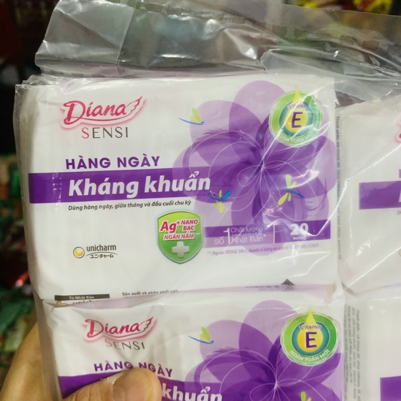 BỊCH 6 GÓI BĂNG VỆ SINH HÀNG NGÀY DIANA SENSI KHÁNG KHUẨN