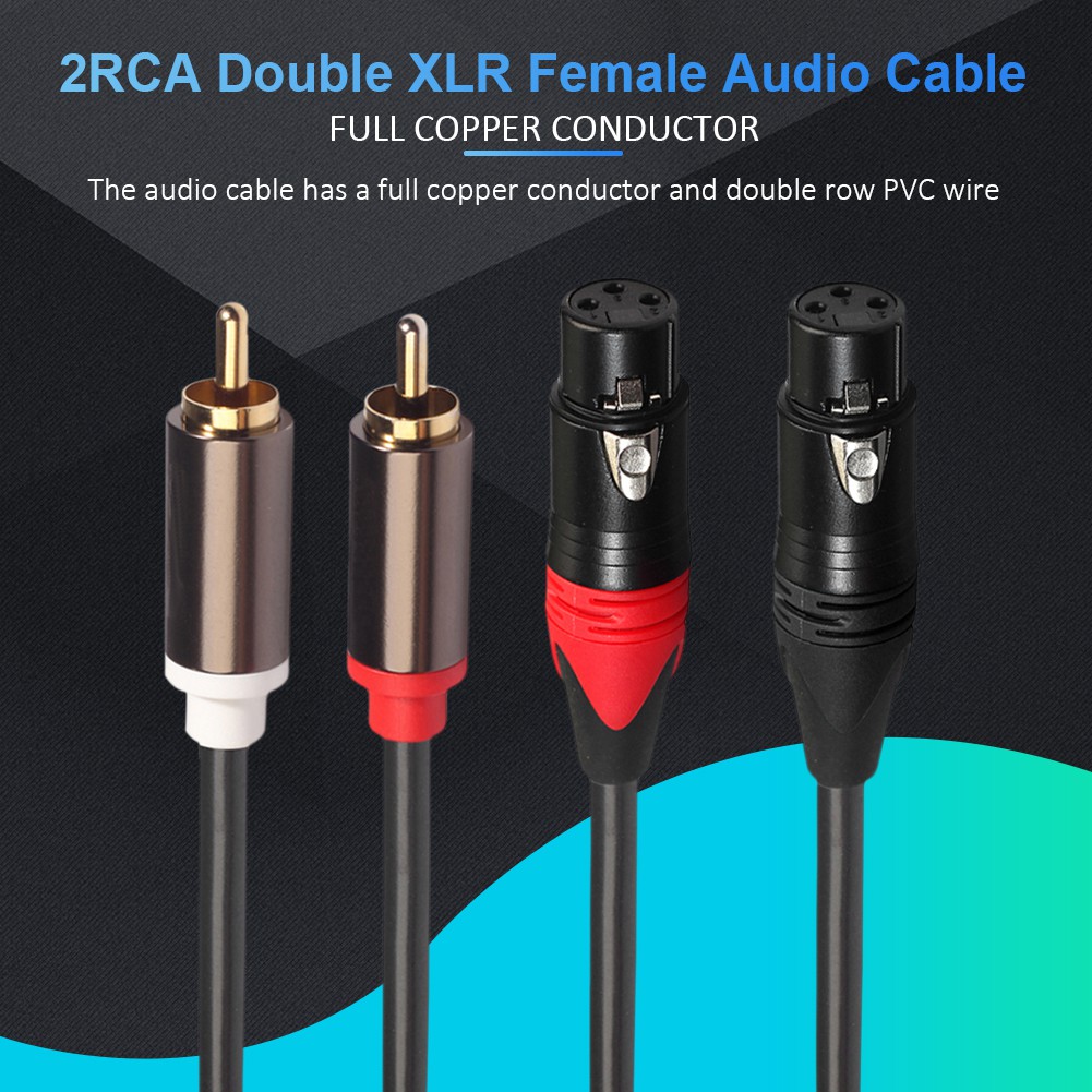 Dây Cáp Âm Thanh 2rca Xlr Hai Hàng Bằng Pvc Phù Hợp Cho Bộ Khuếch Đại Âm Thanh Microphone