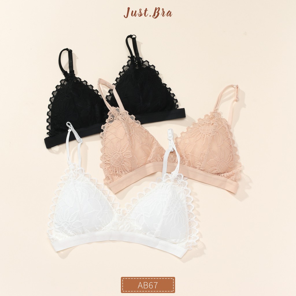 [Mã WABRJM1111 giảm 10% đơn 99K] Áo ngực tam giác Just Bra họa tiết ren tin tế AB67B | BigBuy360 - bigbuy360.vn