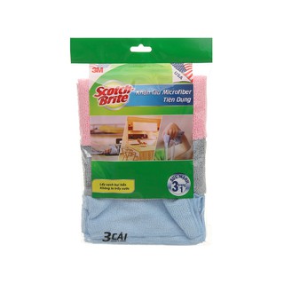 Gói 3 khăn lau đa năng microfiber Scotch Brite 30 x 30cm