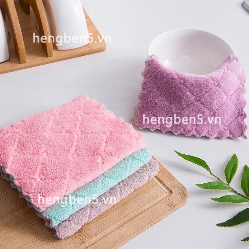 Khăn Lau Bếp/ Bát Đĩa/ Cốc / Chén Đa Năng Thấm Nước Chống Dính Dầu Mỡ Hai Mặt Loại To 15x26cm H&B