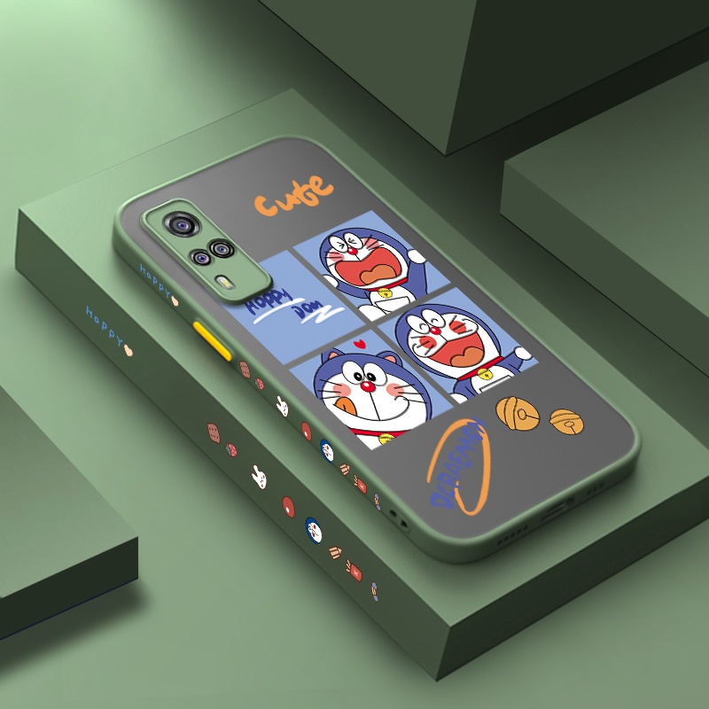 Ốp Điện Thoại Trong Suốt Mặt Nhám Chống Rơi Hình Doraemon Cho VIVO Y51 2020 Y31 2021 Y51A Y53s 4G