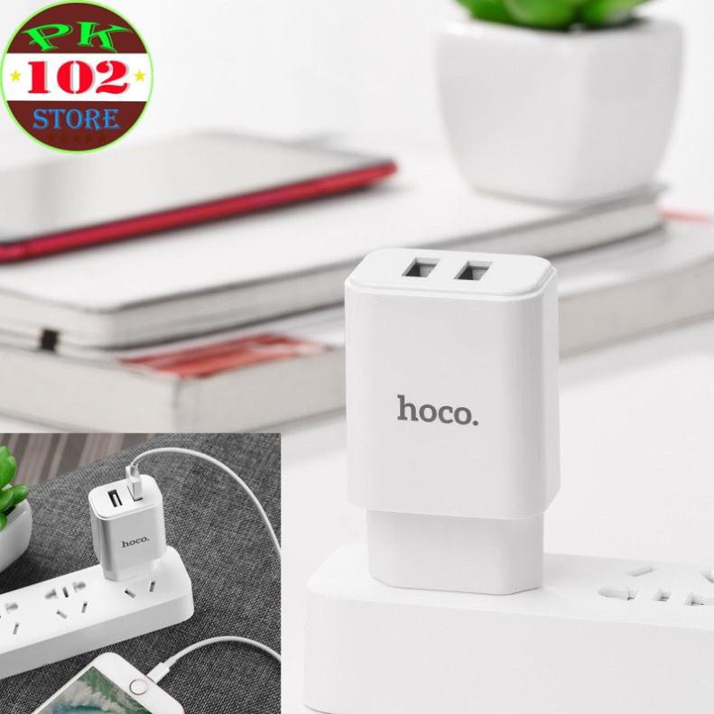 Củ Sạc Nhanh Hoco C62A - Củ Sạc Chính Hãng Hoco  C62A 2 Cổng Usb 5V 2,1A -Bảo hành 12 tháng