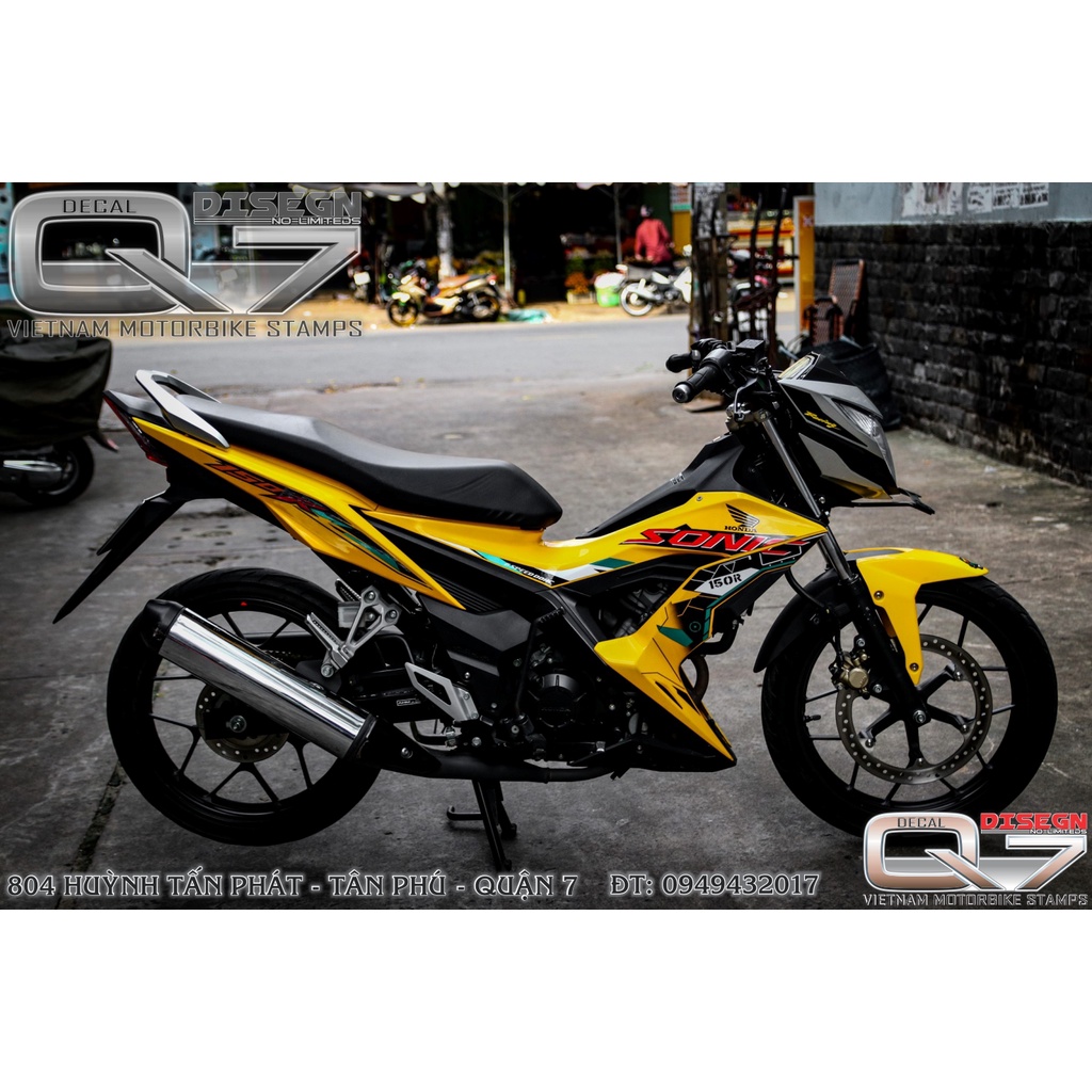 Tem rời SONIC 150 vàng đen - decalq7