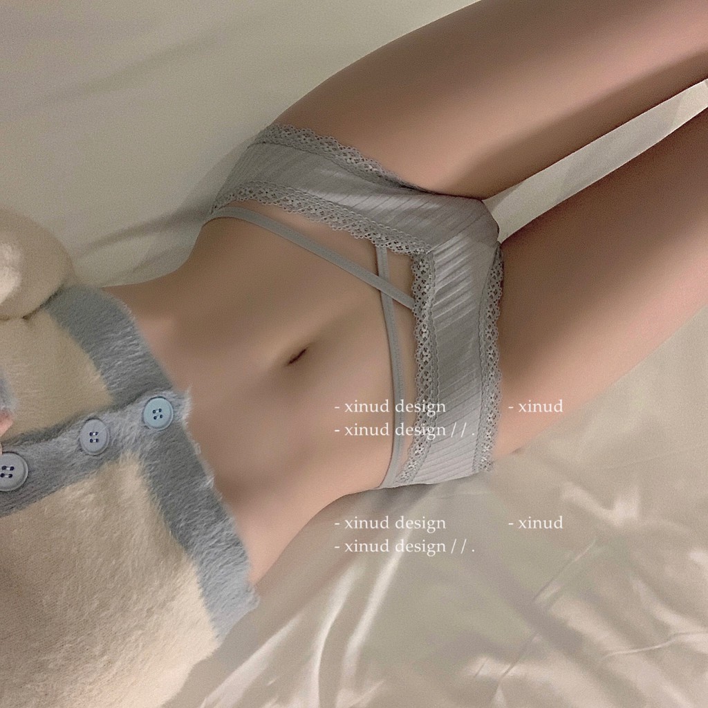 Quần lót nữ Cotton dây đan chéo eo ren xinh thoáng khí Lolita sexy size 45-65kg M19 | BigBuy360 - bigbuy360.vn