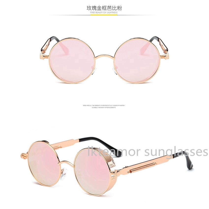 Kính mát tròn gọng kim loại phong cách vintage