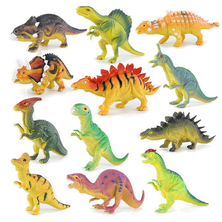 Khủng long Bộ đồ chơi 12 mô hình thế giới Khủng Long New4all Dinosaurs Discovery nhựa dẻo PVC an toàn cho bé trên 3 tuổi