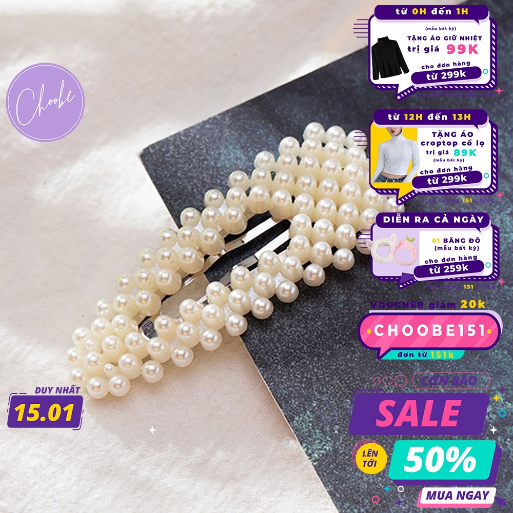 Kẹp tóc Choobe đính hạt xinh xắn, nhiều mẫu khác nhau, phong cách Hàn Quốc PK04