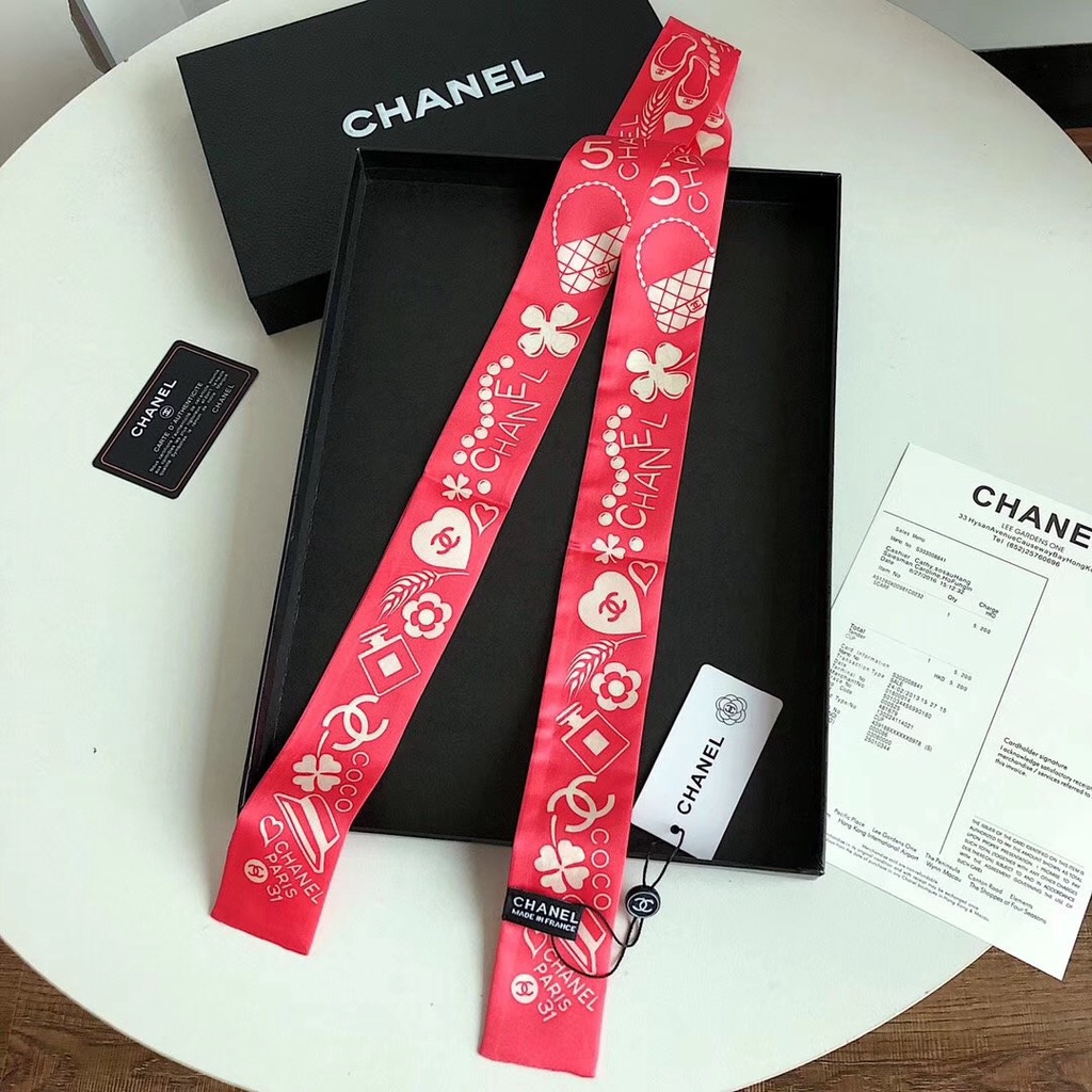 Khăn Quàng Cổ / Túi Xách / Khăn Quàng Cổ Bằng Lụa In Họa Tiết Chữ CC Thời Trang Cho Nữ